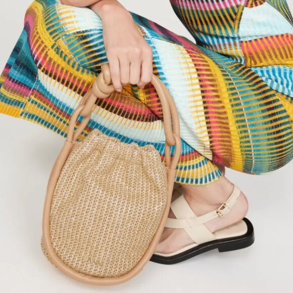Ganni Tan Raffia Bucket Bag - Picture 2 of 7